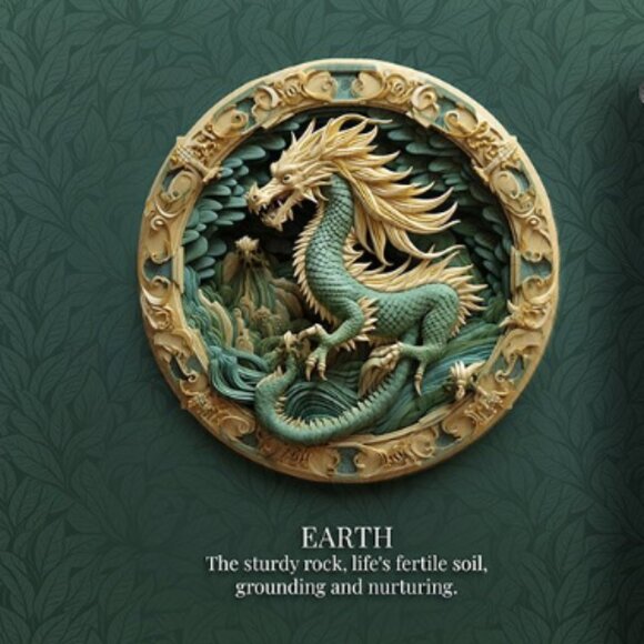 DRAGON - ASTROLOGY ELEMENT FOUR Signs Tumbler -Earth Fire Wind Water - NWT - Picture 8 of 11